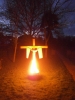 Bonfire with Cross